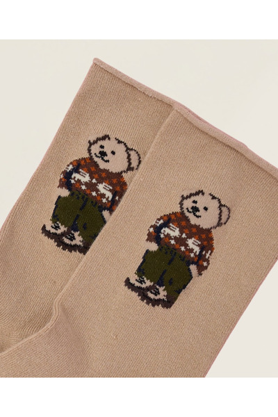 Katia&Bony Women's Teddy Patterned Elasticless Socks