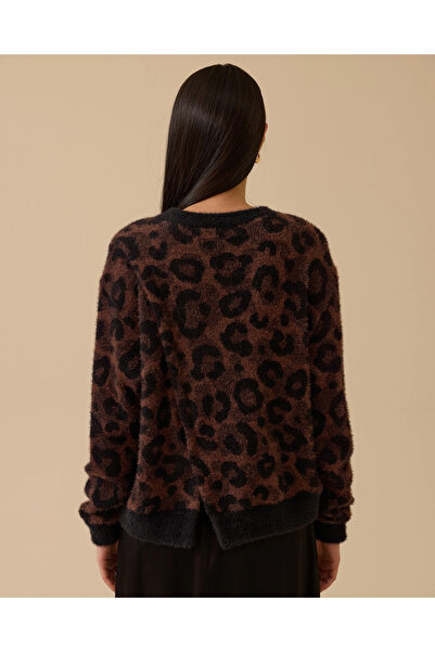 SCL Leopard Patterned Knitwear Sweater