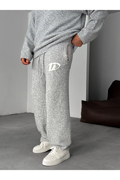 BYBASICMAN Gray g Detailed Baggy Knitwear Tracksuit G-18113