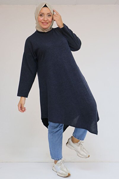 Eslina 58144 Plus Size Mir Tunic with Judge Collar - Navy Blue