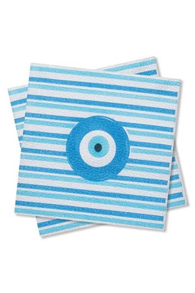 SHOPIENS Set 50 servetele de masa Shopiens® cu model ochi bleu, 28 x 28 cm