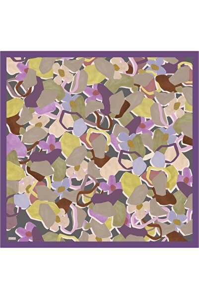 Belli Tivil İpek Eşarp IST 4054 - 34 Mor Karışık Desen