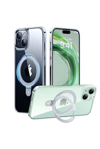 TORRAS Carcasă pentru iPhone 15, Ostand MagSafe, Transparentă