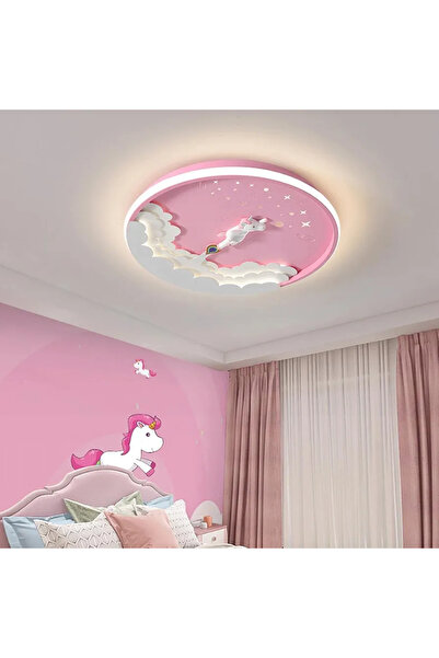 Vera Lighting Unicorn Kız Çocuk Odası Plafonyer Led Avize Kumandalı 3 Renk