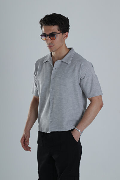 COCOPELLI Men's Gray Seersucker Shirt