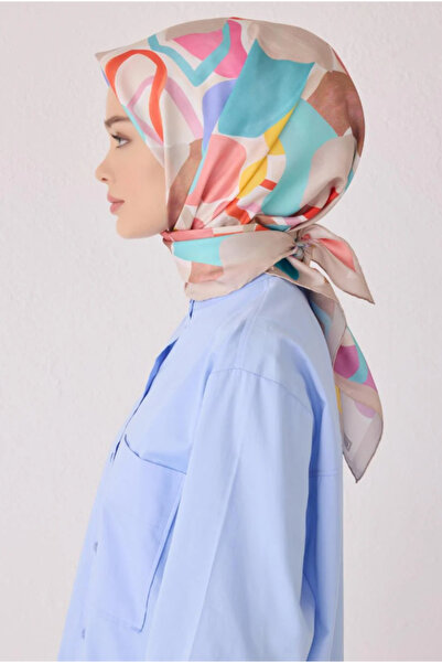 Belli Шовковий шарф Tivil IST 4054 - 80 Візон Змішаний візерунок