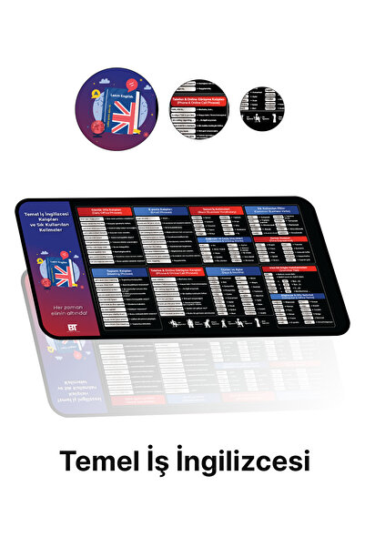 BATURAY TİCARET İngilizce Mousepad Temel İş İngilizcesi Kalıpları Büyük Mouse...