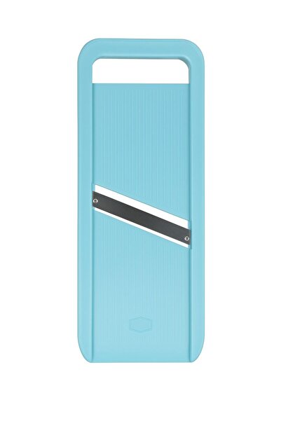 OEM Mandoline for slicing vegetables and fruits, with stainless steel blade, durable plastic, blue