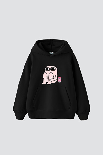 Sekizbiraltı Холодні пігулки з принтом Oversize Unisex Чорна худі