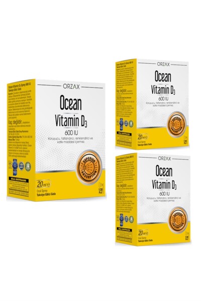 Ocean Ocean Vitamin D3 600 Iu 3'lü Set
