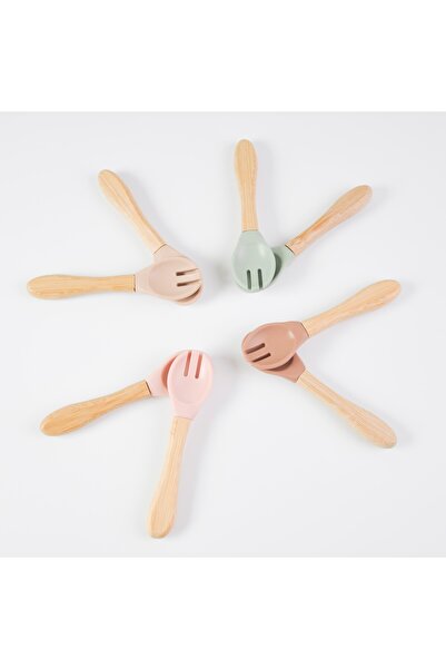 OiOi Food Spoon + Fork - Misty Lilac