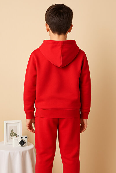 Let's Wear Cr7 Printed Kids Hooded Premium Compact Sweatshirt Tracksuit Set - 2 Piece Sportswear Set