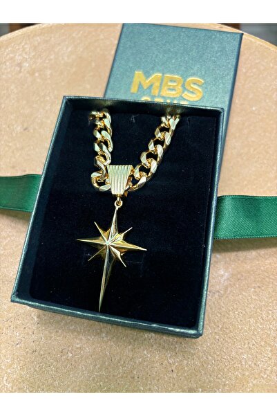 MBS Grup Kalın Zincir Kuzey Kutup Yıldızı Kolye — Gösterişli Star Kolye