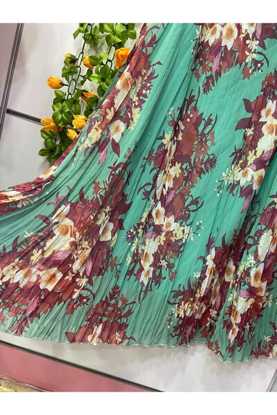 edu collection Patterned Chiffon A-Line Skirt with Lining