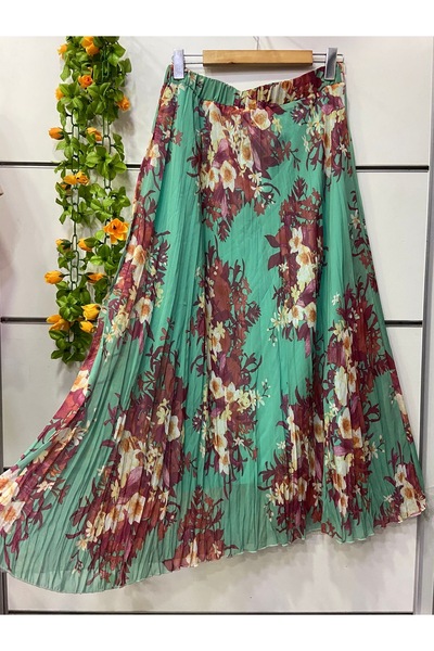 edu collection Patterned Chiffon A-Line Skirt with Lining
