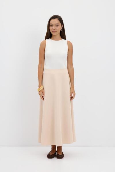 KADRİYE BAŞTÜRK Fusta evazată din țesătură Scuba Stone