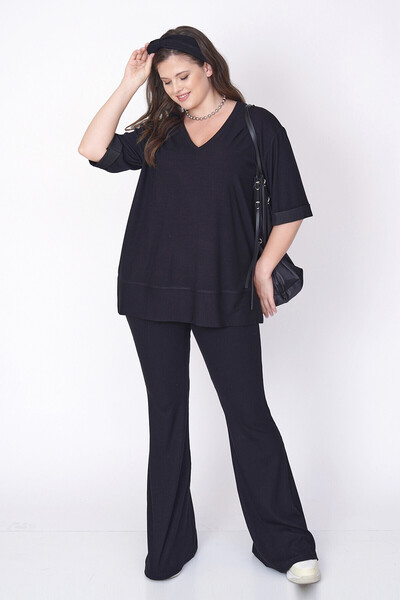 Büyük Moda Twill Camisole T-Shirt Leggings Set
