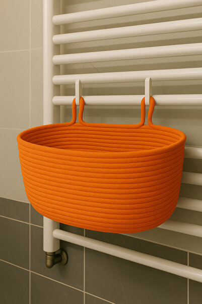 MaVaux سلة حمام معلقة للزينة – 18×40×16 سم – منظم تخزين وتنظيم من الخوص والجو...