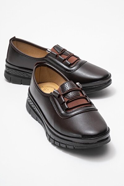 CCWAY AYAKKABI Women's Lace-Up Casual Shoes Brown Skin