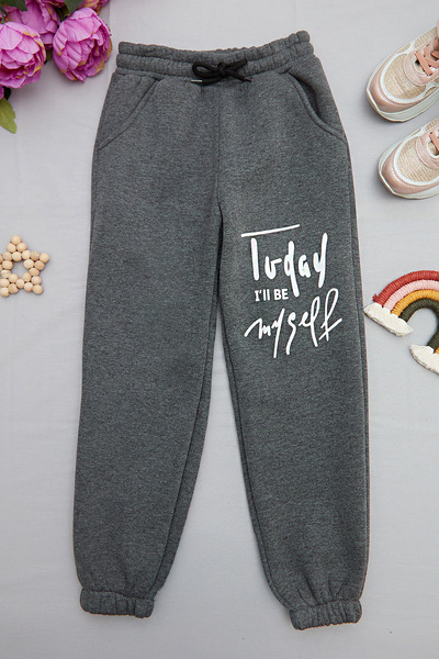 Fulla Moda 3 Thread Letter Printed Girls' Sweatpants