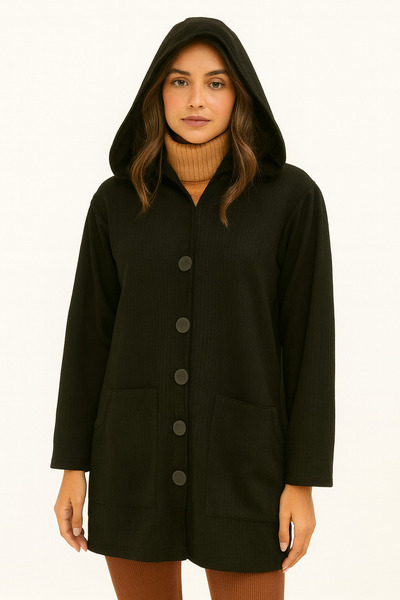 buo tarz Basic Cardigan with Hood