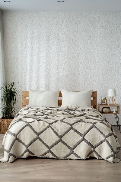 MYLASA HOME Muslin 7-Layer Diamond Patterned (Jacquard) Quilt Double Size 240X260Cm