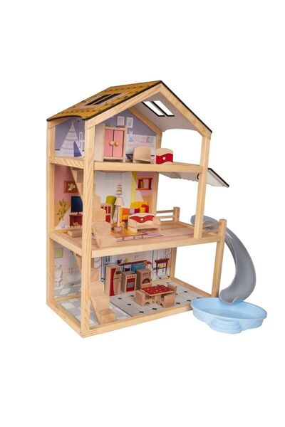 Toysilla Ahşap Kaydıraklı Oyun Evi - T2015
