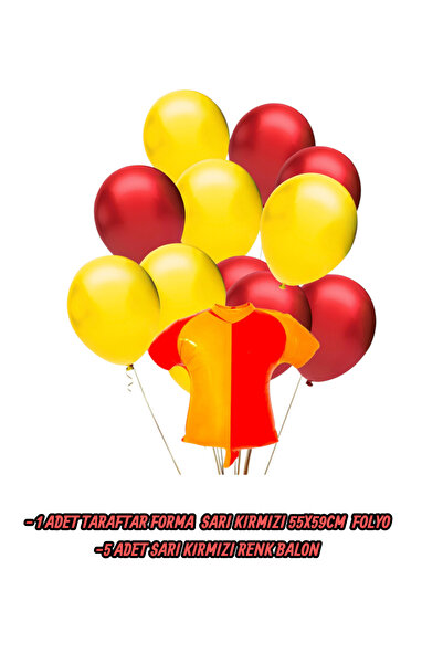 Evabrite Fan Yellow Red Jersey Shaped Foil Balloon Set - Foil Balloon Birthday Party Set