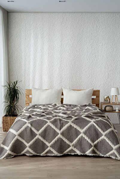 MYLASA HOME Muslin 7-Layer Diamond Patterned (Jacquard) Quilt Double Size 240X260Cm