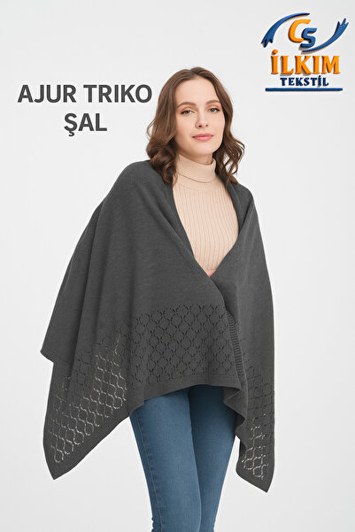 cs ilkim Openwork Knit Shawl, Stylish Comfortable Shoulder Shawl, Knit Shoulder Shawl, 75X175
