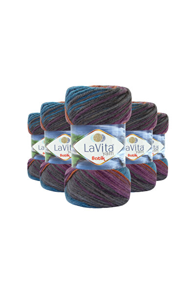 LaVita Yarn Batik El Örgü İpi %100 Akrilik 500gr 5 ADET (DG03 MENEKŞE)