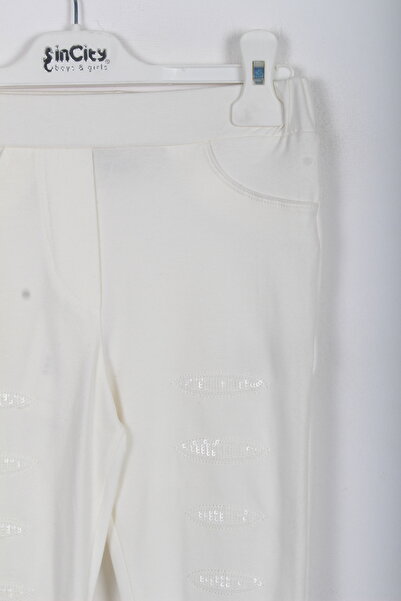 incity Girl's Sequin Embroidered Elastic Waist Leggings