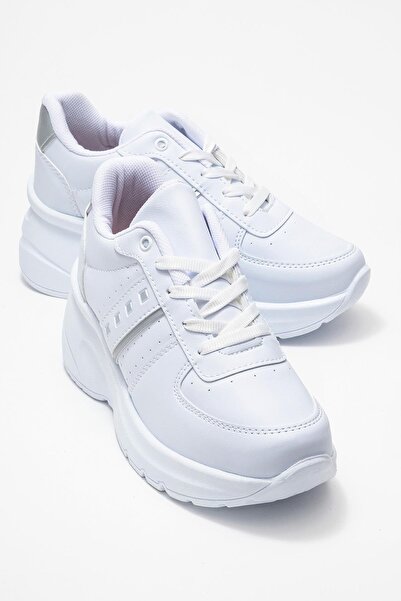 CCWAY AYAKKABI Pantofi sport pentru femei; ALB ARGINTIU