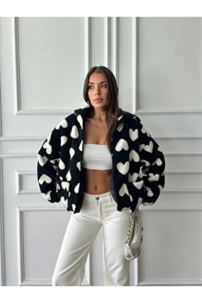 mydukkan.co قماش قطيفة بسحاب بنقشة قلب