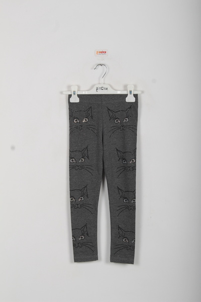 incity Girl's Cat Stone Detailed Leggings
