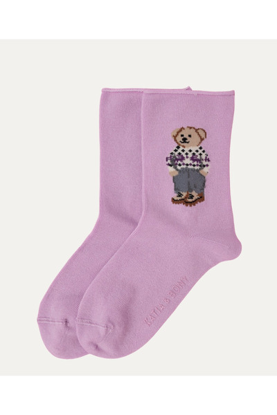 Katia&Bony Children's Teddy Patterned Elastic Modal Socks