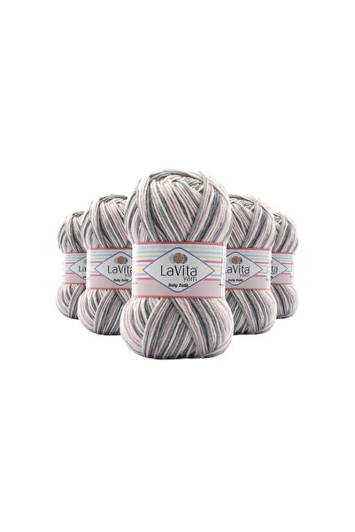 LaVita Yarn Baby Batik Çok Renkli El Örgü İpi %100 Akrilik 500gr 5 ADET (BY10...