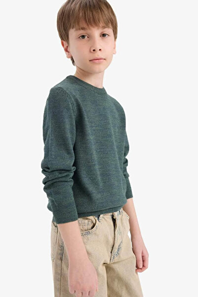 DeFacto Crew Neck Knitwear Khaki Boys Sweater A4992A8/Kh73