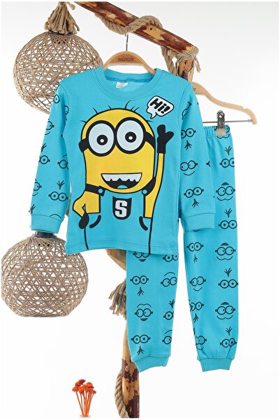 Genel Markalar pamuklu renkli minyonlar karekrerli çoçuk pijama takımı