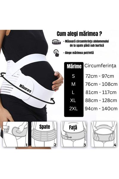 gitech entura Abdominala Suport Gravide & Recuperare Postnatala, Prenatala, Ajustabila, Material Respirabil