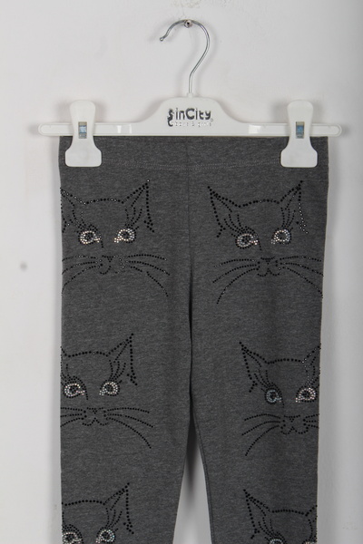 incity Girl's Cat Stone Detailed Leggings