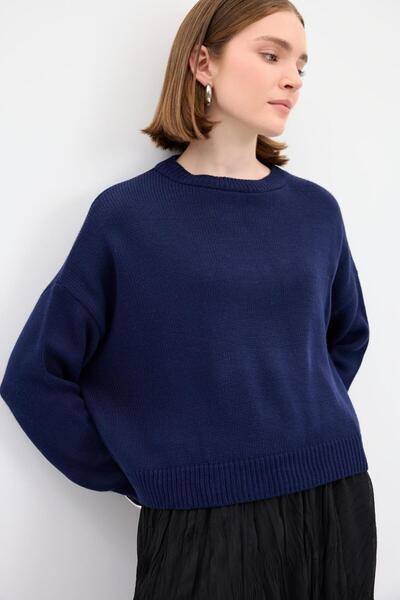 KADRİYE BAŞTÜRK Basic Knitwear Sweater Navy Blue