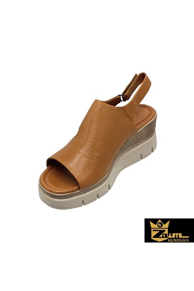 Zaim Kundura Women's Camel Genuine Leather Sandals 505323740-1