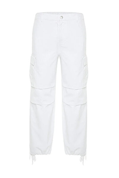 REFA COLLECTİON Men's White Cargo Pants with Pockets