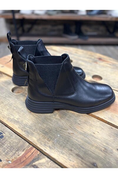 Butik NOBLE SHOES HAKİKİ DERİ SİYAH KADIN KISA BOT