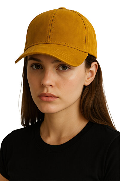 CosmoOutlet Kadın Süet Görünümlü Ayarlanabilir Şapka