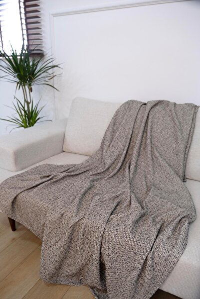 GOCCIA Koltuk Şalı Berjer Terletmez Kaymaz Bohem Dekoratif Çok Amaçlı Tv Battaniyesi Antrasit