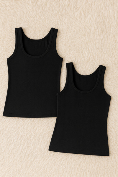QKK Women's Cotton Lycra Thick Strap Combed Cotton 2-Piece Undershirt Q6K0K2T0Ka