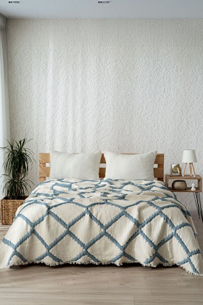 MYLASA HOME Muslin 7-Layer Diamond Patterned (Jacquard) Quilt Double Size 240X260Cm