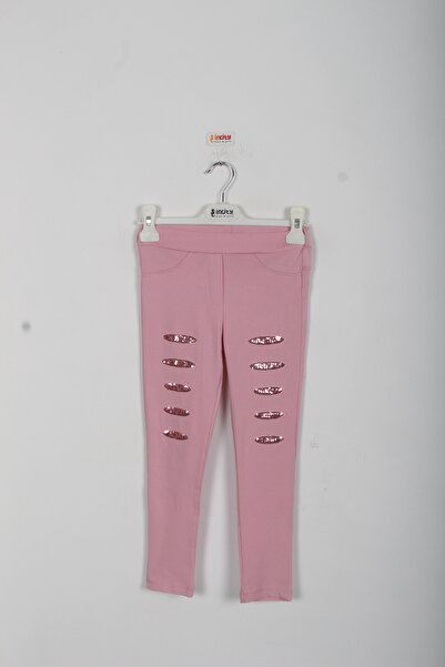 incity Girl's Sequin Embroidered Elastic Waist Leggings